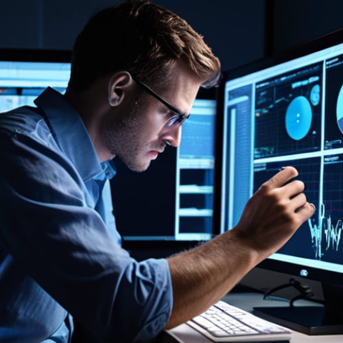 Home 25 ** A determined data scientist, fueled by passion, analyzing complex data visualizations late into the night. Emphasize the drive and long hours dedicated to data insights.
**