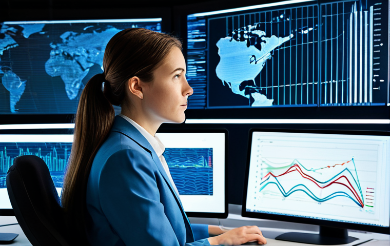 A professional female data scientist, fully clothed in a modest business suit, sitting at a workstation in a high-tech data analysis center. She is looking intently at large, holographic screens displaying complex, flowing streams of raw data transforming into clear, actionable insights and elegant patterns. The background features advanced computing infrastructure and subtle light trails representing data movement. The atmosphere is intellectual and innovative, reflecting the journey from data noise to valuable understanding, appropriate attire, safe for work, professional, perfect anatomy, correct proportions, natural pose, well-formed hands, proper finger count, natural body proportions, professional photography, high quality.