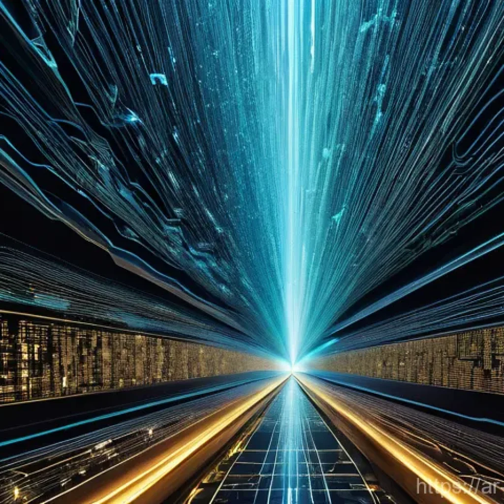 빅데이터 실무에서 데이터 파이프라인 사례 - **Prompt:** An abstract, dynamic visualization of data's journey, transforming from a swirling, chao...