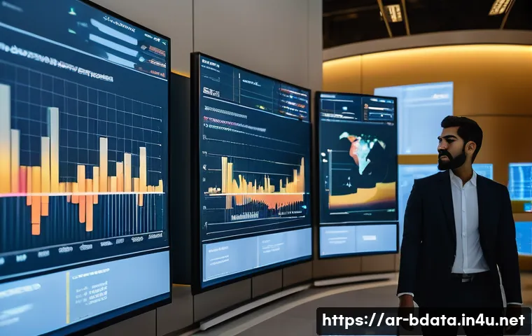 빅데이터 기술자와 디지털 변혁 사례 - A modern corporate office scene in a Middle Eastern city, featuring diverse business professionals a...