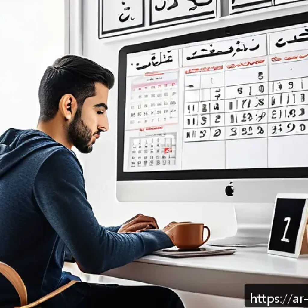 빅데이터 자격증 취득 성공 후기 - A focused young Arab man studying big data analysis on a laptop in a quiet, modern home office with ...