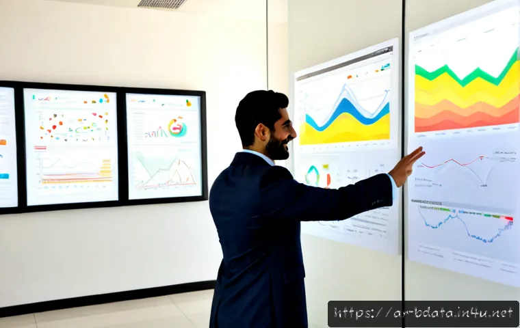빅데이터 기술자의 성취 사례 공유 - Photorealistic Middle Eastern big data engineer in modest professional attire presenting a successfu...